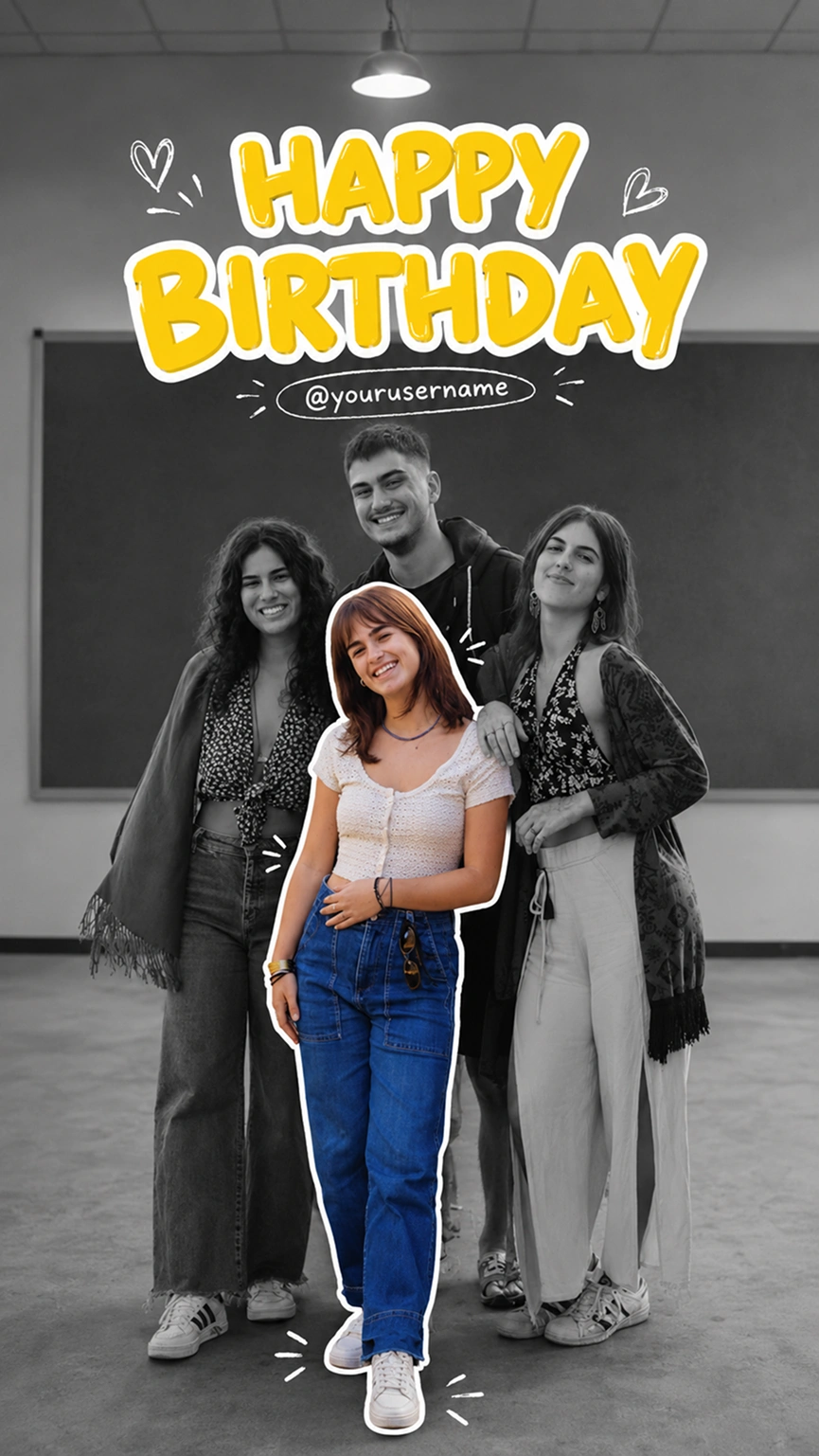 Birthday Sticker Story Portrait